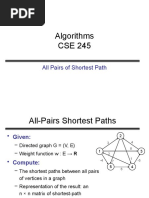 Algorithms CSE 245: All Pairs of Shortest Path