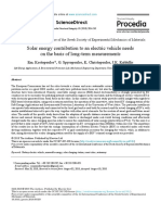 Solar Energy Contribution To An Electric Vehicle Needs On The Basis of Long-Term Measurements