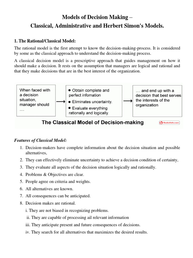 Models of Decision Making | PDF | Rationality | Decision Making