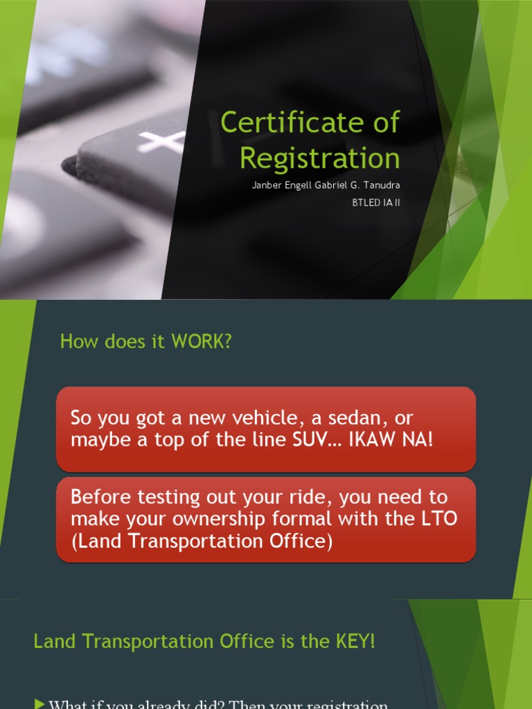 Certificate of Registration | PDF | Transport | Vehicles