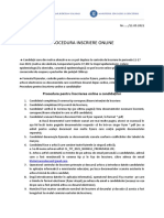 PROCEDURA INSCRIERE ONLINE