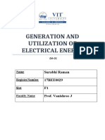 Generation and Utilization of Electrical Energy: Surabhi Raman 17BEE0029 F1 Prof. Vanishree J