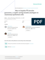 Proliferative Effect of Apidra ® (Insulin Glulisine), A Rapid-Acting Insulin Analogue On Mammary Epithelial Cells