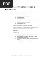 Module 6: Production Order Processing Module Overview: Objectives