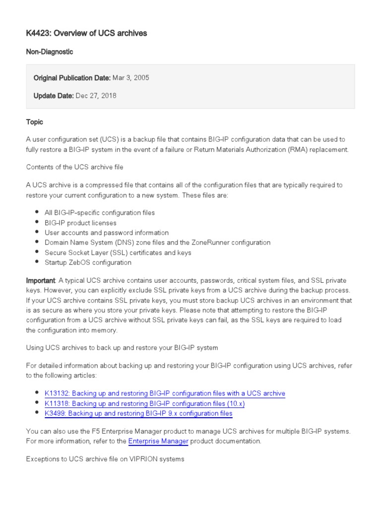 UCS Backup Configuration Overview | PDF | Transport Layer Security ...