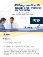 2019 CMS Program-Specific Measure Needs and Priorities: Pre-Rulemaking