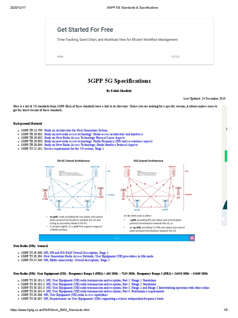3GPP 5G Standards & Specifications | PDF | 3 Gpp | Telecommunications ...