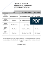 Jadwal Ibadah Wbi