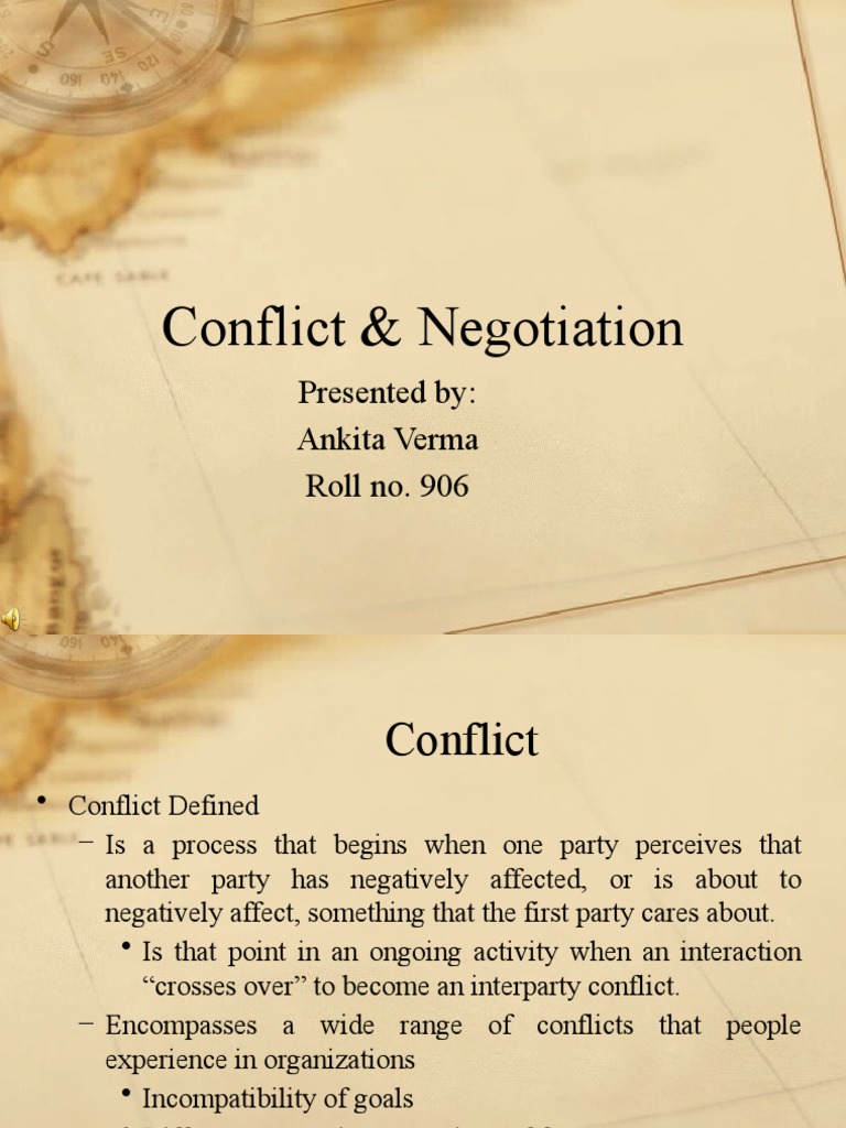 Conflict and Negotiation Overview | PDF | Negotiation | Social Psychology
