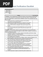 Requirements Verification Checklist