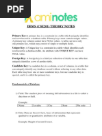 Dbms (Cse201) Theory Notes: Primary Key