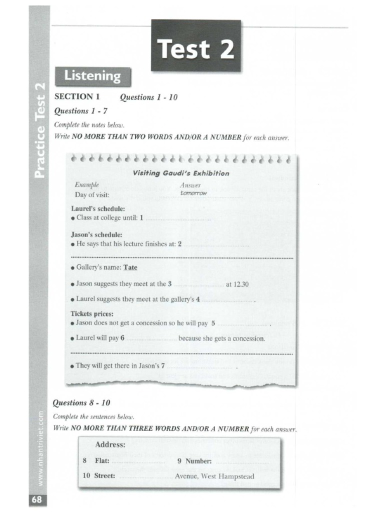 (Succeed in IELTS) 9 Practice Tests Sec 1, 2 Test 2 | PDF