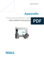 Appendix: To PR-43 Instruction Manual For Vaisala K-PATENTS® Products Intended For Use in Vaccine Production