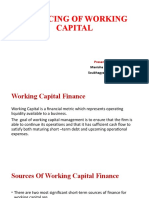 Financing of Working Capital