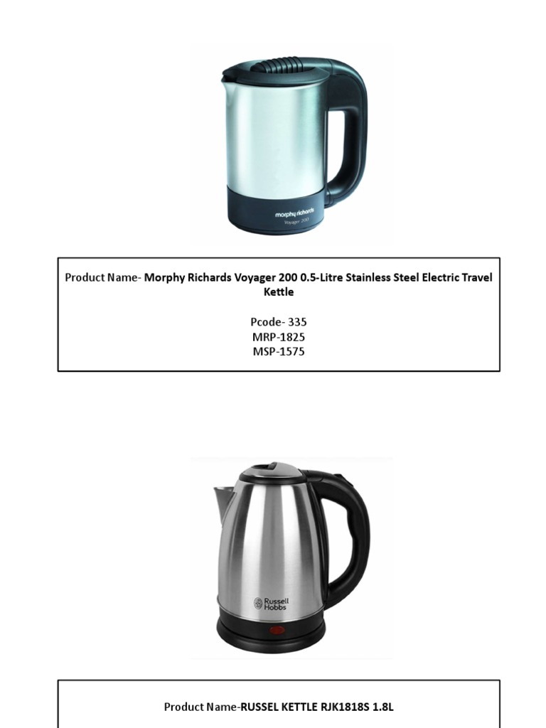 Product NameMorphy Richards Voyager 200 0.5Litre Stainless Steel