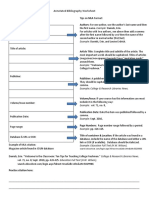 Annotated Bibliography Worksheet