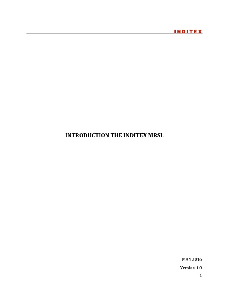 Inditex MRSL Overview 2024 | PDF | Chemical Substances | Detection Limit