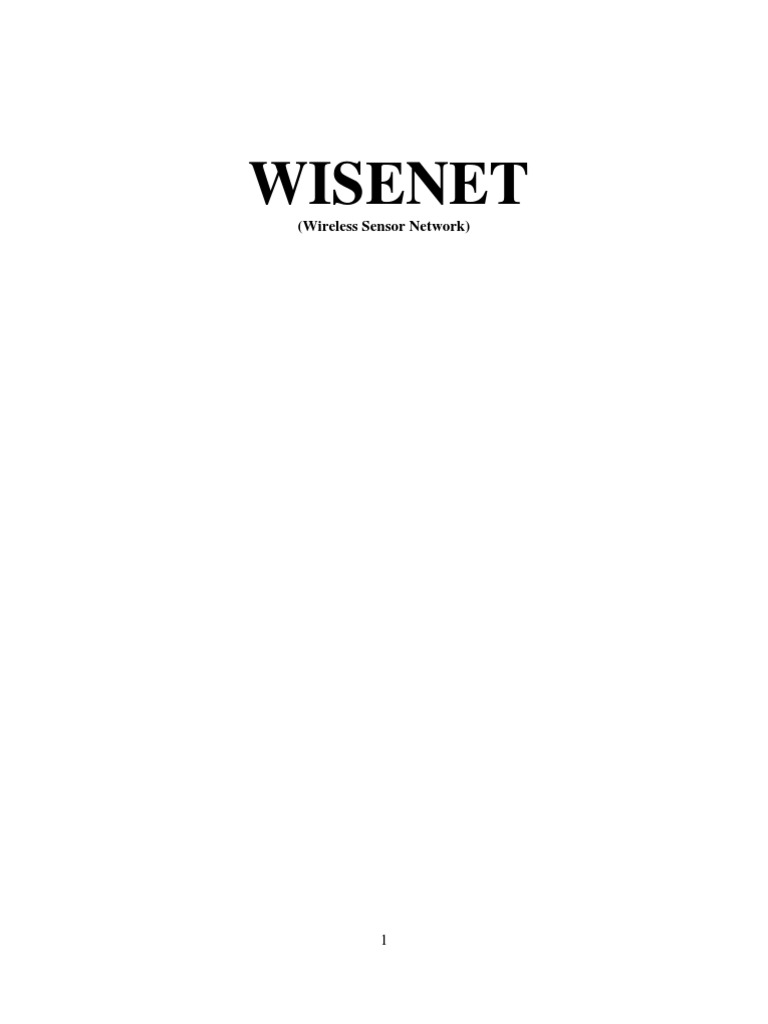 WISENET: Wireless Sensor Network Overview | PDF | Computers ...