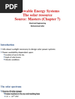 Renewable Energy Systems The Solar Resource Source: Masters (Chapter 7)