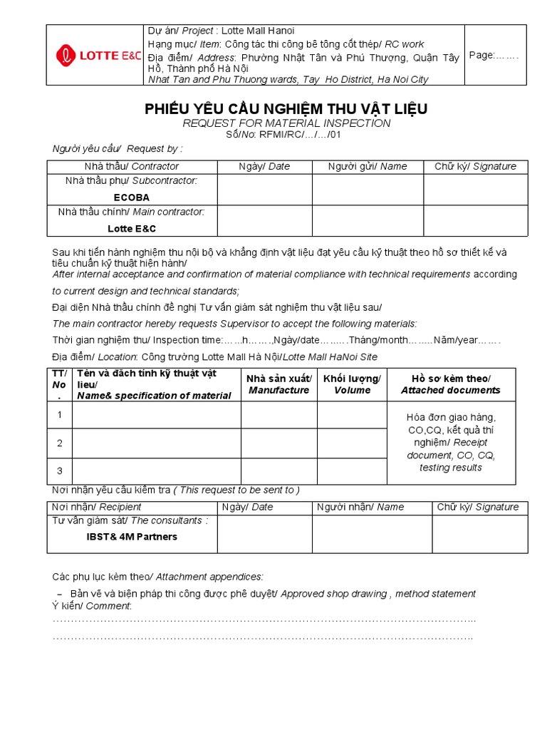 Request Inspection - Material | PDF