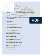 Circle correct prepositions of place in sentences