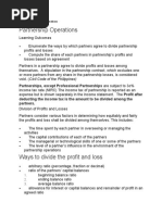 Rules For Partnership Operations