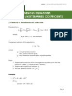 MODULE 2 - Nonhomogenous Equations-Method of Undetermined Coefficients