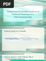 Vertical and Horizontal Analysis of Financial Statement of A Sole Proprietorship