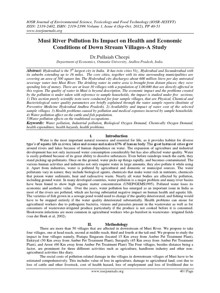 Musi River Pollution: Health & Economy Impact | PDF | Eutrophication ...
