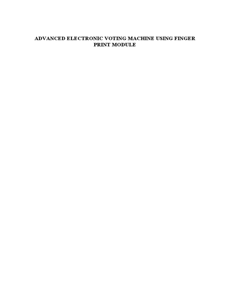 Secure Fingerprint Voting System | PDF | Internet Of Things | Radio ...