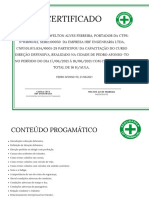 Branco e Folha Verde Reconhecimento Certificado