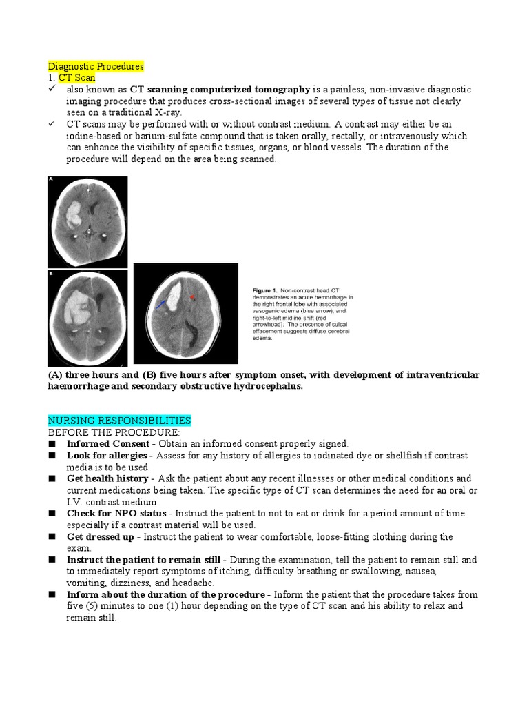 CT & MRI Nursing Guidelines | PDF | Diseases And Disorders | Medicine