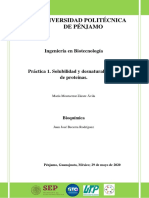 Práctica I. Solubilidad y Desnaturalización de Proteínas