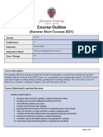 Course Outline: (Summer Short Courses 2021)