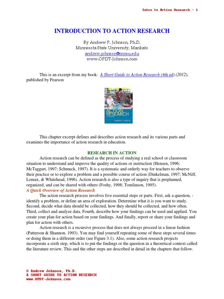 INTRODUCTION TO ACTION RESEARCH IN EDUCATION PDF visual data 6