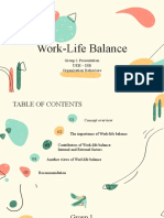 Work-Life Balance: Group 1 Presentation Ueh - Isb Organization Behaviors