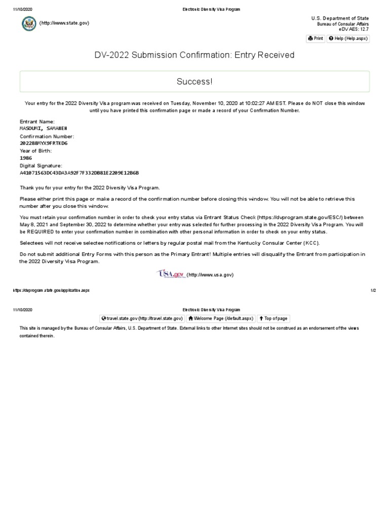 Electronic Diversity Visa Program | PDF | Travel Visa | Business