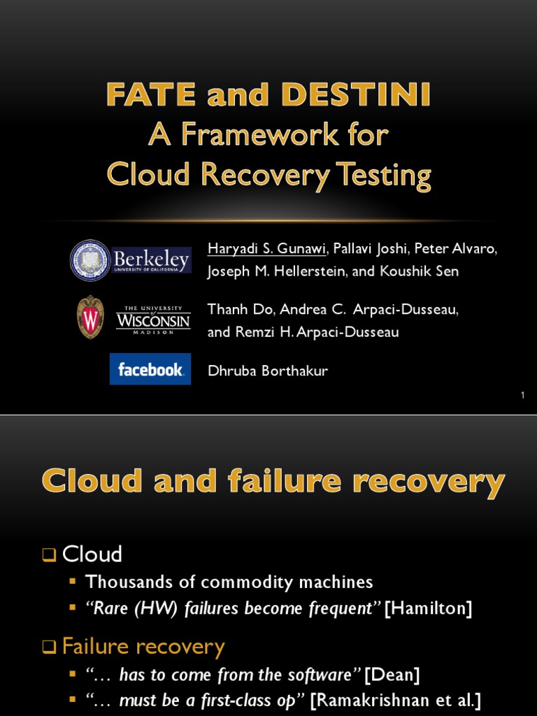 A Framework For Cloud Recovery Testing Slide | PDF | Apache Hadoop ...