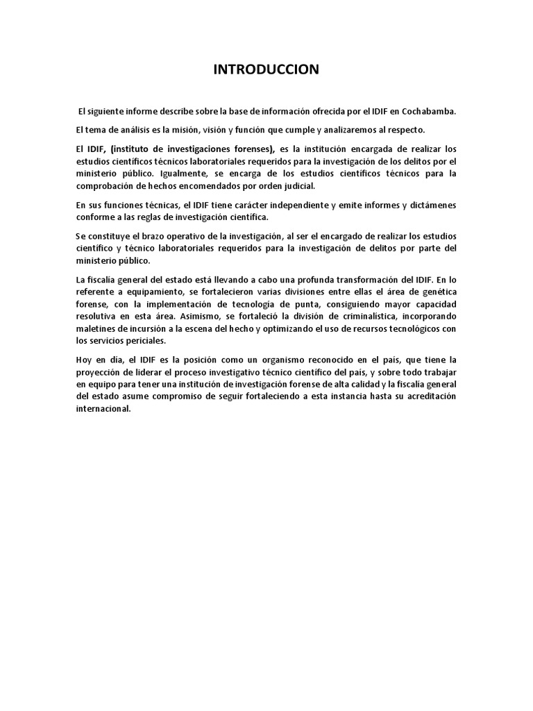 Informe Del Idif | PDF | Ciencia forense | Science