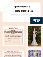 Requerimientos fotografía vestidos novia