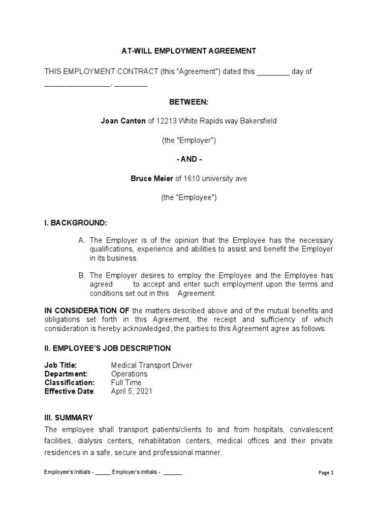 Employee's Initials - Employer's Initials | PDF | Confidentiality ...