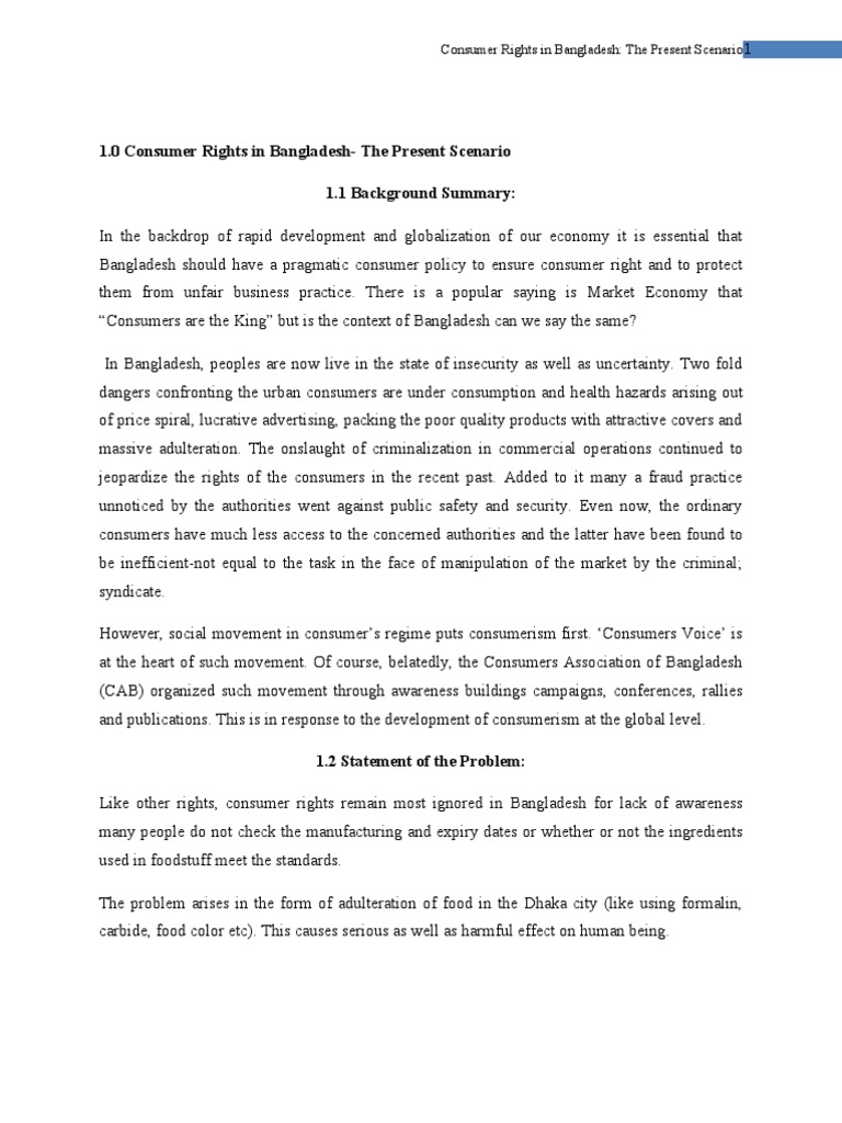 Consumer Rights and Protection in Bangladesh | PDF | Consumerism ...