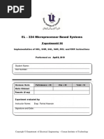 EL - 224 Microprocessor Based Systems: Experiment# 06