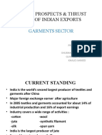 Growth Prospects & Thrust Area of Indian Exports: Garments Sector