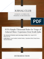 IOTA Simple Ultrasound Rules for Triage of Adnexal Mass: Experience from South India