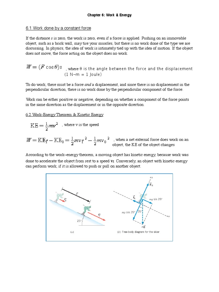 Work and Energy Principles in Physics | PDF | Force | Potential Energy