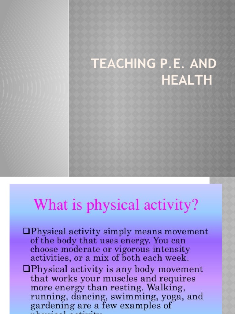 Teaching Pe and Health | PDF