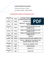 Cronograma primer cuatrimestre 2021 derecho de familia cátedra Marcos Córdoba comisiones Callegari y Siderio