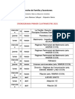 Cronograma Primer Cuatrimestre 2021 Derecho de Familia Cátedra Marcos Córdoba Comisiones Callegari y Siderio