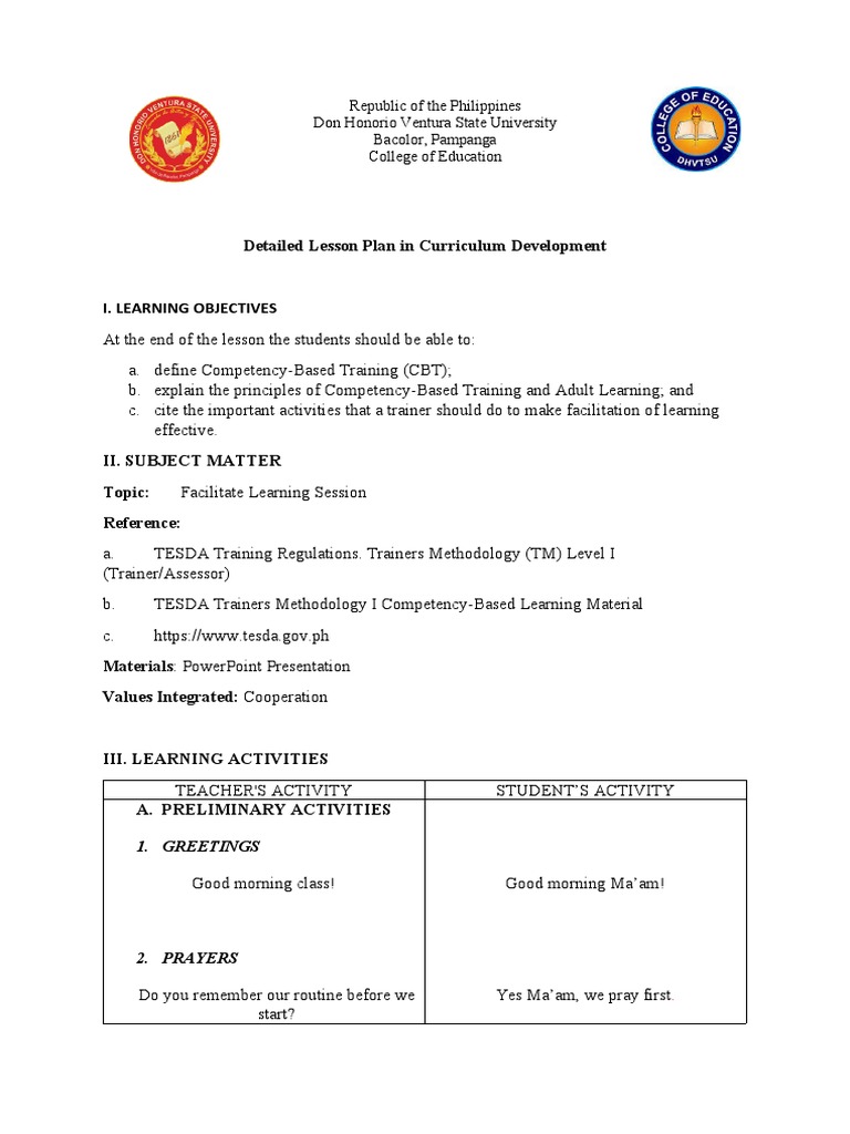 Sample K-12 Curriculum Lesson Plan | PDF | Educational Technology ...